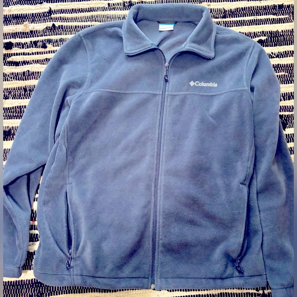 Columbia Blue Fleece Jacket, navy blue size L